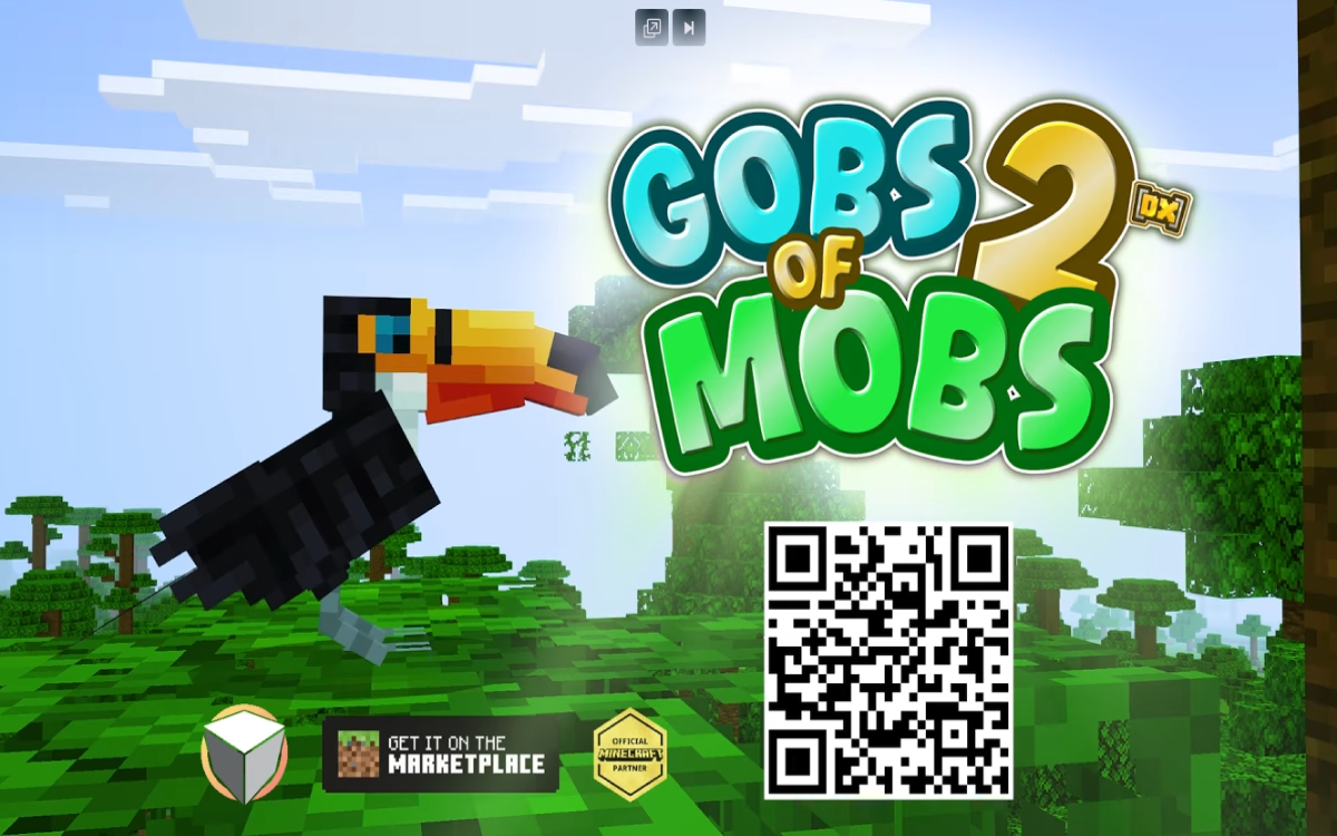 Cover art for Gobs of Mobs 2, showing new pets and nature features.