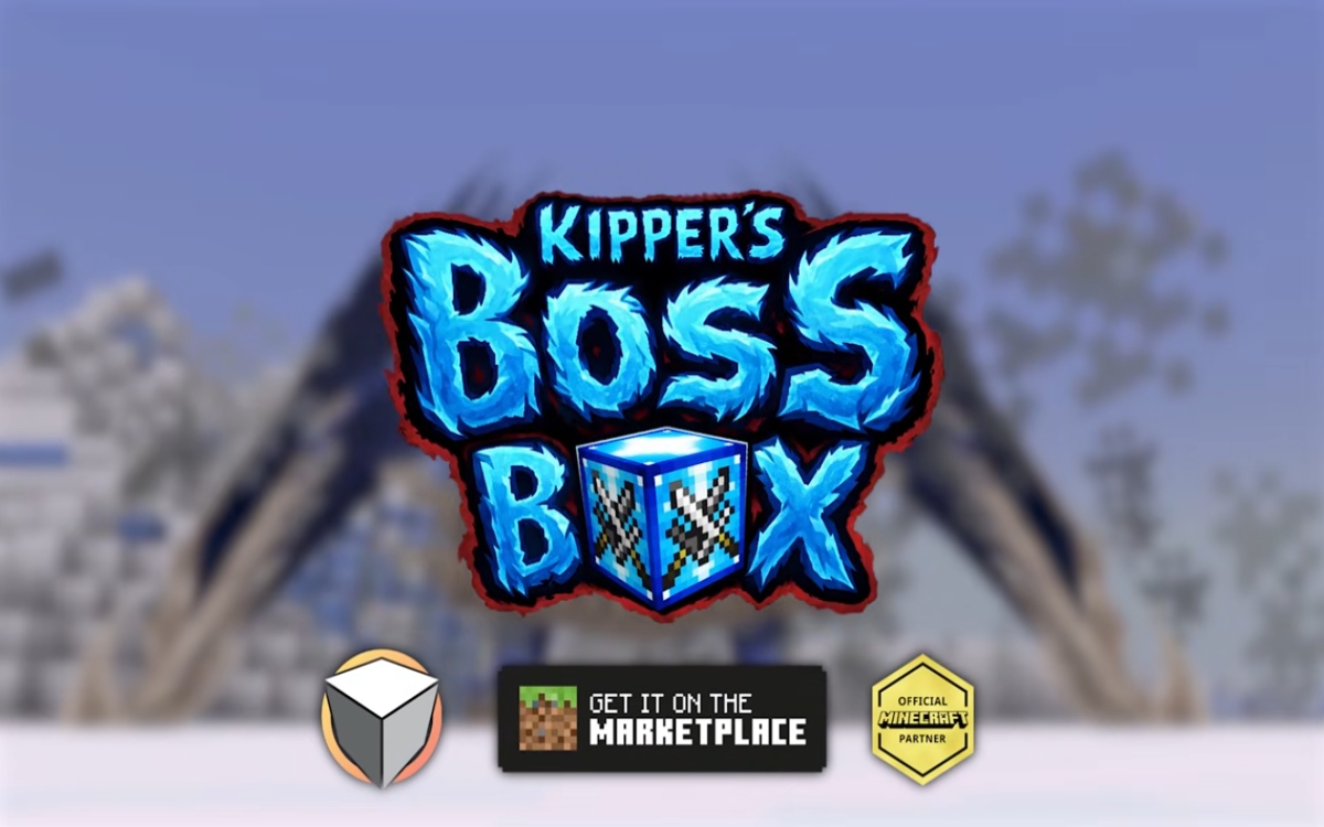 Cover art for Kipper's Boss Box, showing a boss-focused Minecraft release with icy visual framing.